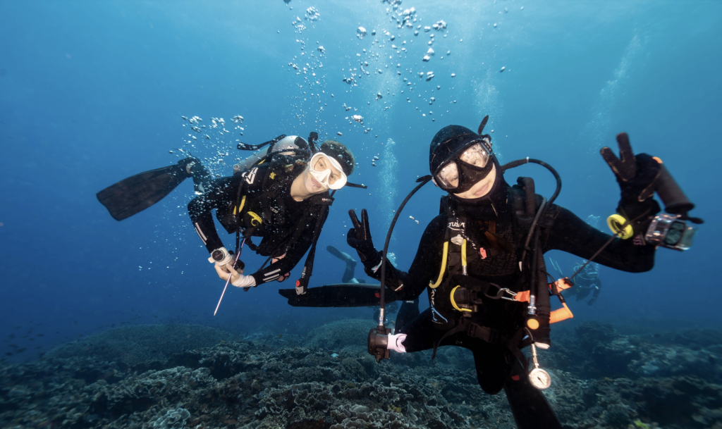 Scuba diving with Jukung Dive Nusa Penida during a guided fun dive