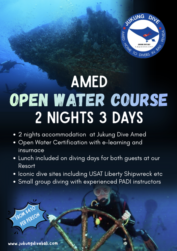 Amed Open Water Course 2 days 3 nights package