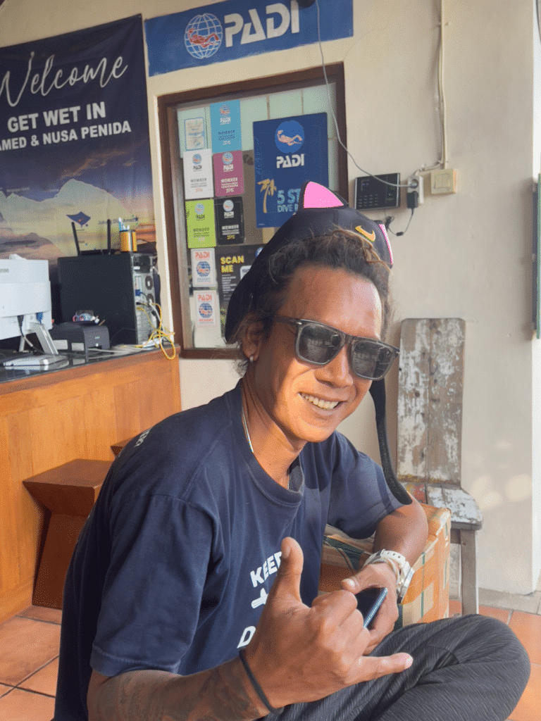 Wayan Dive instructor smiling in Amed