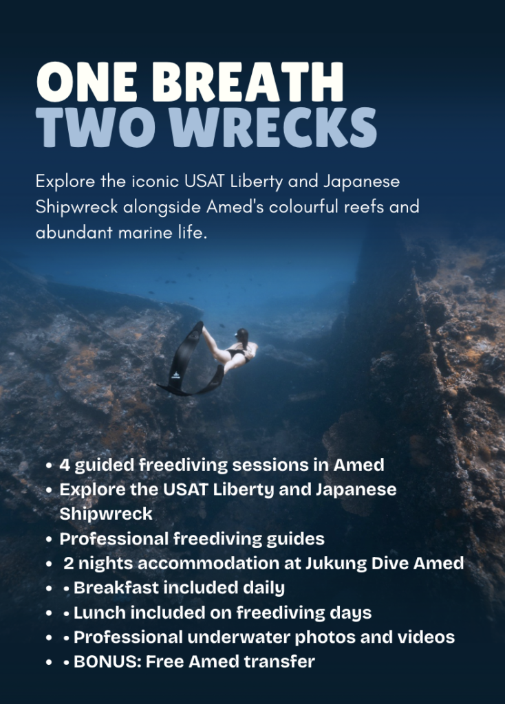 Amed freediving package exploring the USAT Liberty and Japanese Shipwreck in Bali