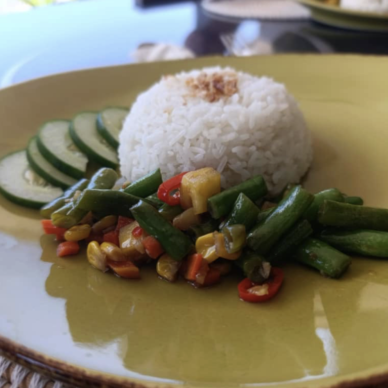 Traditional Indonesian cuisine served at Sky Penida Restaurant
