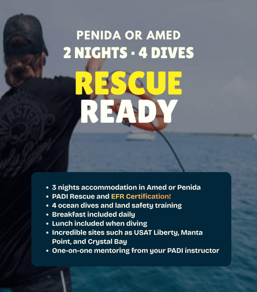 View Rescue Ready package – PADI Rescue Diver and EFR training with 3 nights in Amed or Nusa Penida