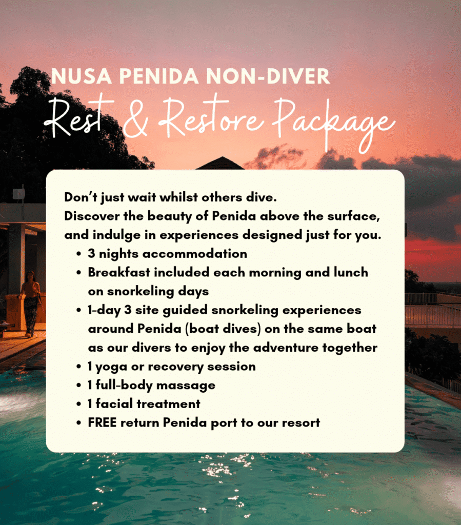 View non-diver Rest and Restore package in Nusa Penida – 3 nights with snorkelling, yoga and spa treatments